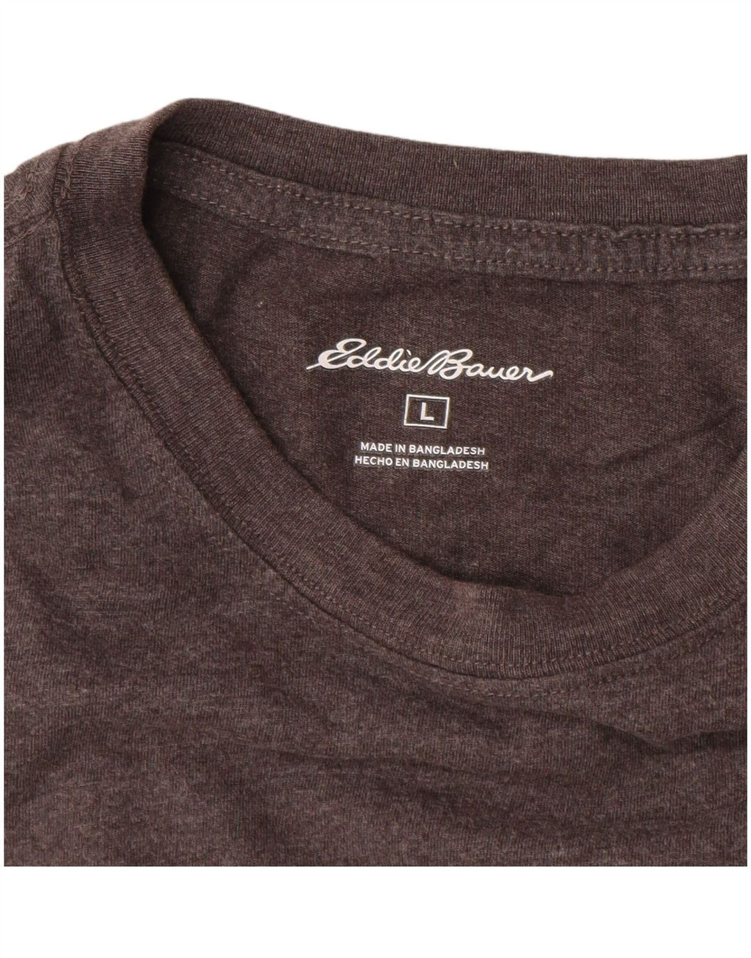EDDIE BAUER Top da uomo a manica lunga grande in cotone grigio