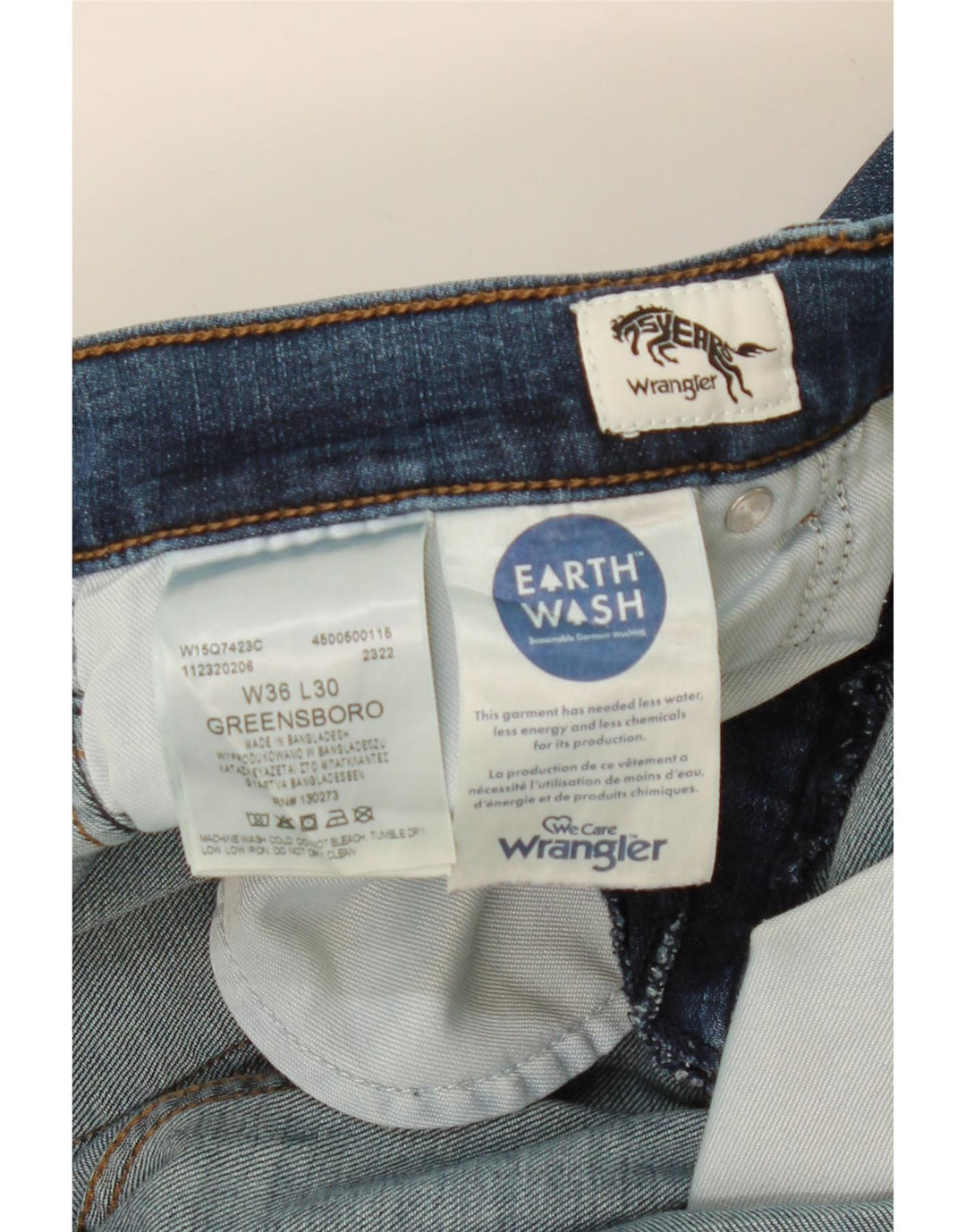 Jeans dritti da uomo WRANGLER Greensboro W36 L30 cotone blu