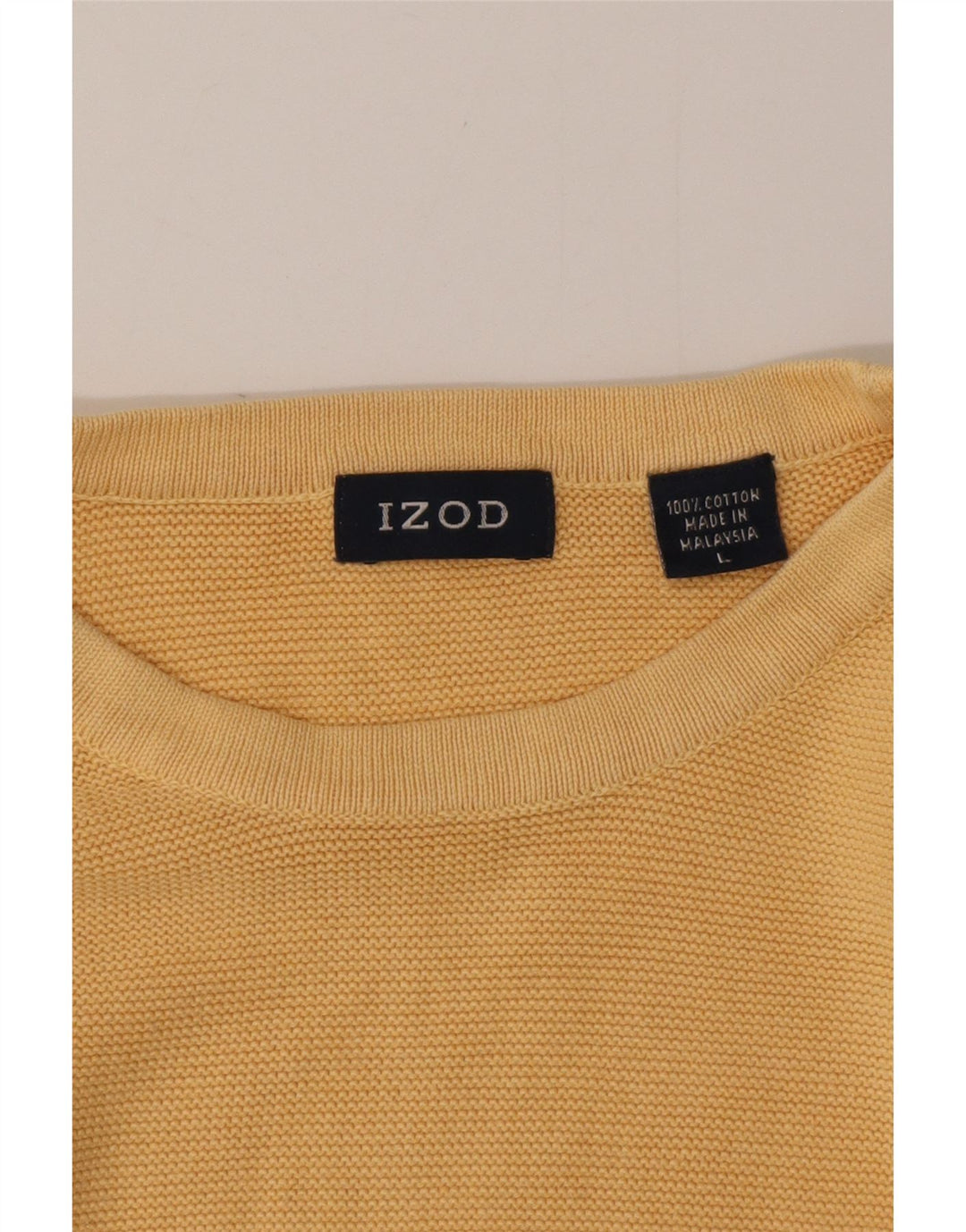 Maglione girocollo da uomo IZOD grande in cotone giallo