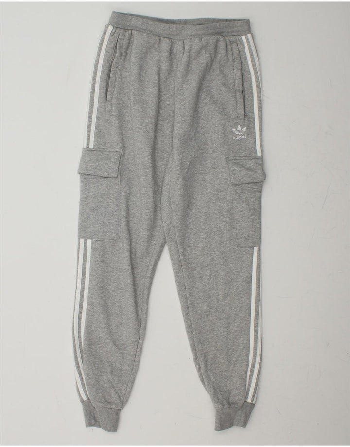 ADIDAS Womens Graphic Tracksuit Trousers Joggers UK 14 Medium  Grey