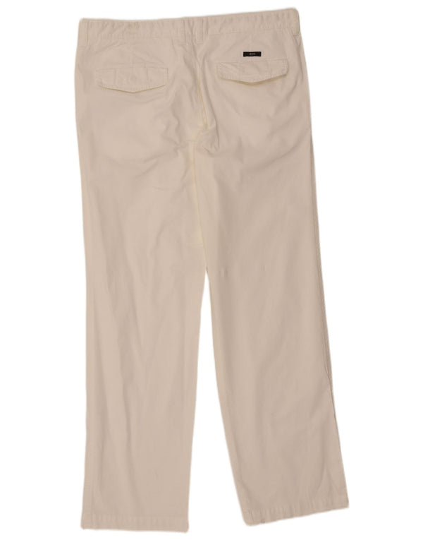 Pantaloni chino dritti da uomo Hugo Boss IT 52 XL W38 L33 Cotone bianco