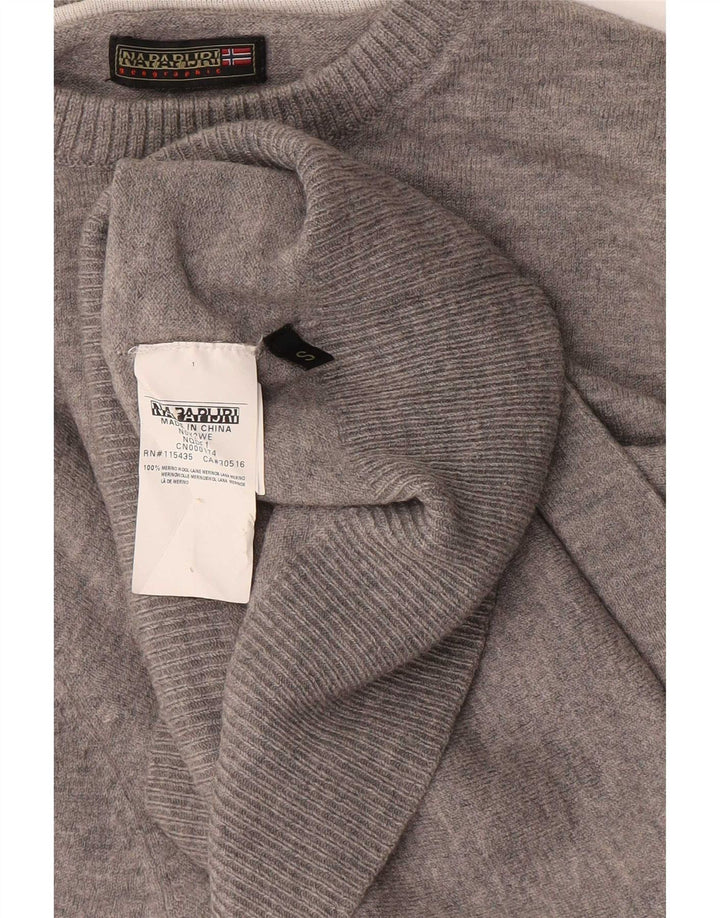 Maglione girocollo geografico da uomo Napapijri piccolo in lana grigia