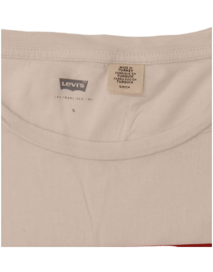 LEVI'S Womens Graphic T-Shirt Top UK 10 Small White