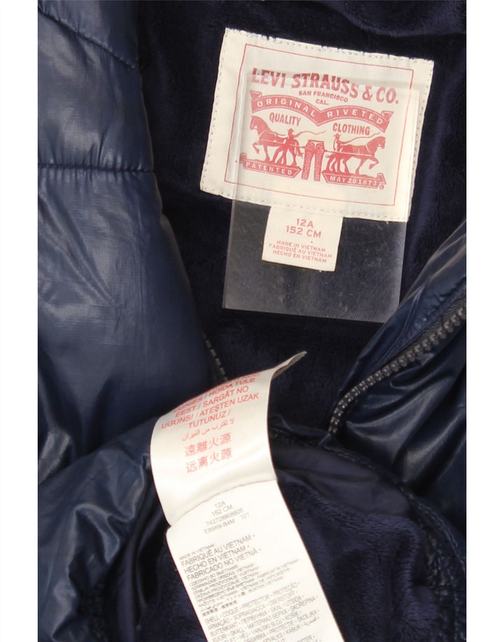 Giacca imbottita con cappuccio LEVI'S per ragazze 11-12 anni in poliestere blu navy