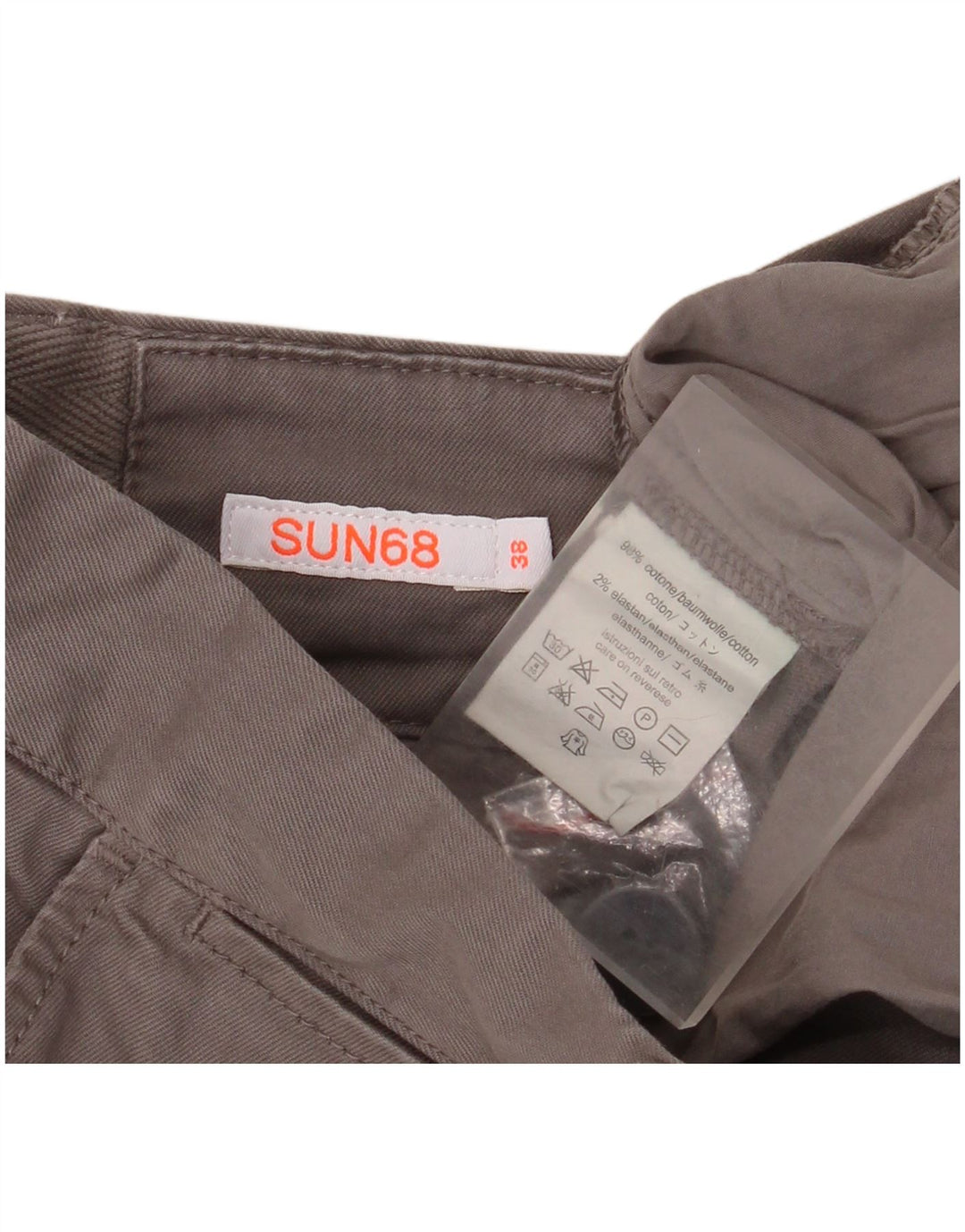Pantaloni chino slim da uomo Sun68 W38 L34 cotone grigio