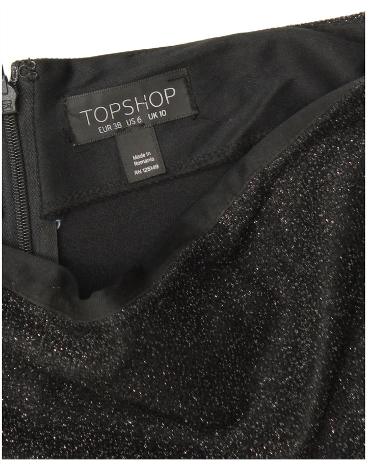 TOPSHOP Minigonna da donna UK 10 piccola W28 poliestere nero