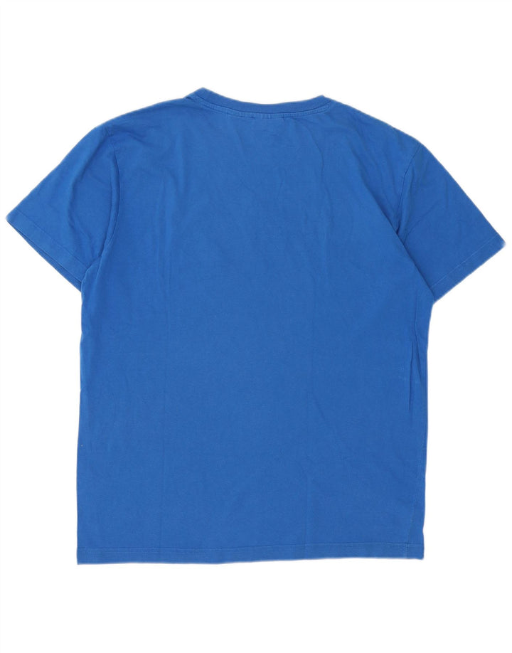 T-shirt grafica da uomo Fila Top grande in cotone blu