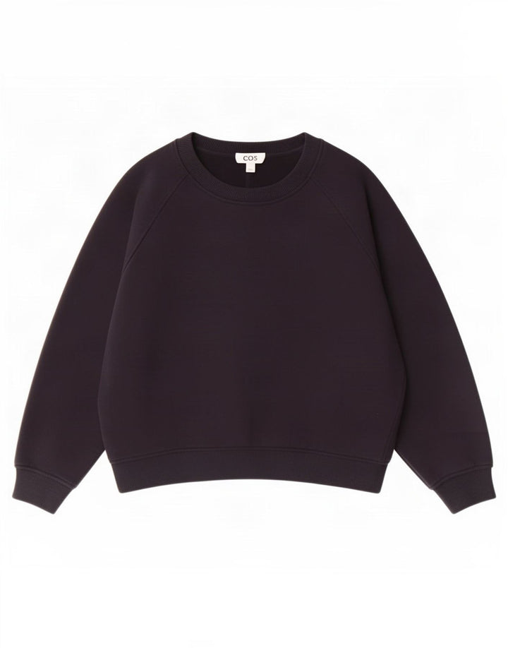 Felpa oversize da donna Cos, maglione UK 14, cotone blu navy medio