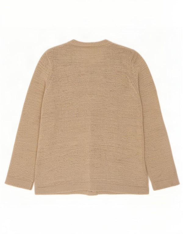 Marks & Spencer Womens Cardigan Sweater UK 16 Large Beige Acrylic