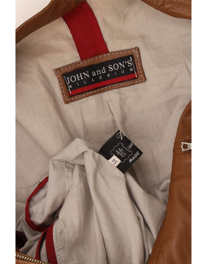 Giacca in pelle da uomo John and Son IT 54 2XL Pelle marrone