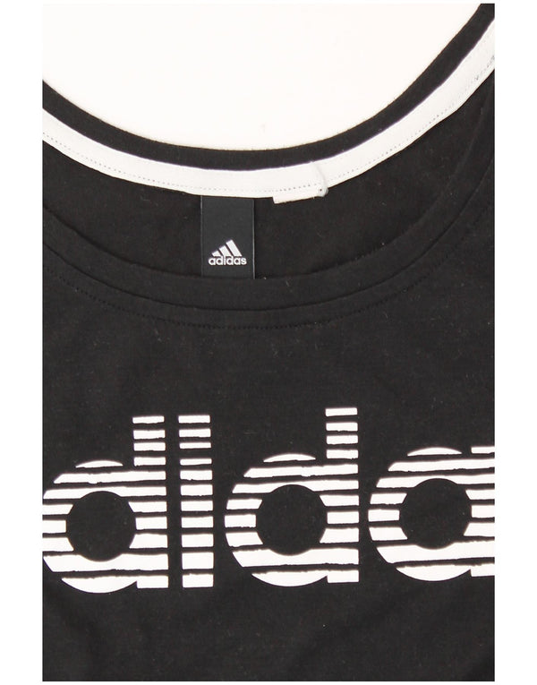 T-shirt grafica da donna Adidas Top UK 12 media nera