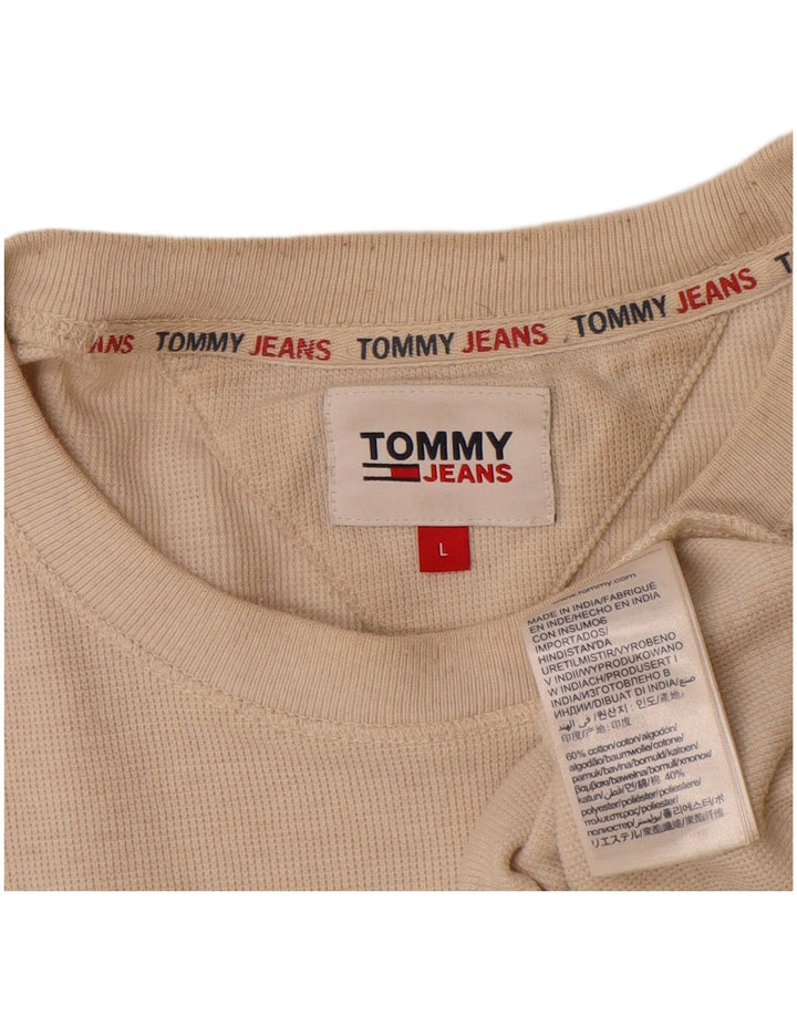 Tommy Hilfiger Uomo Top Manica Lunga Grande Cotone Beige