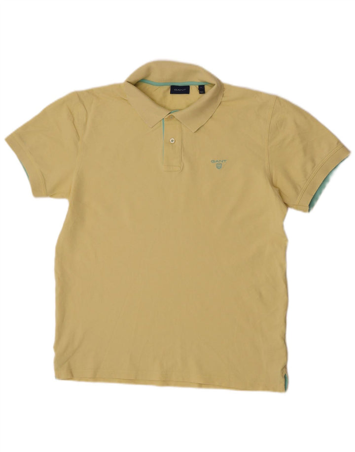 Polo GANT da uomo grande in cotone giallo