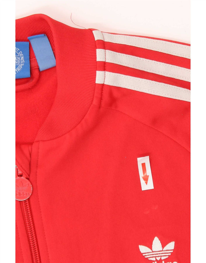 Giacca Top della tuta da ragazzo Adidas 14-15 anni in poliestere rosso
