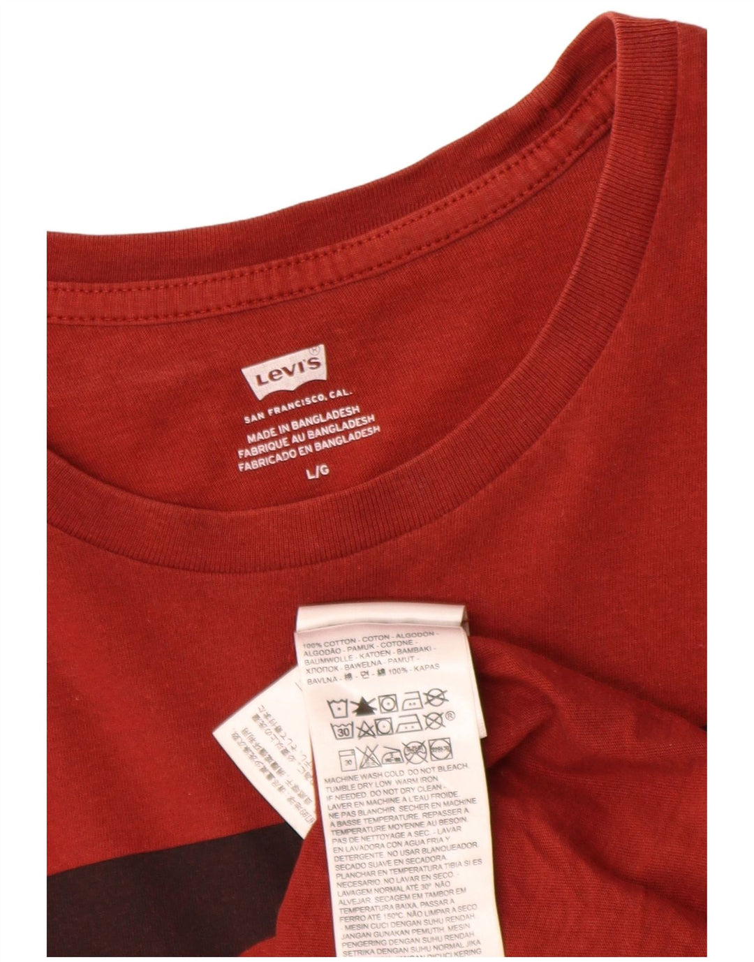 T-shirt grafica da uomo Levi's Top grande in cotone rosso