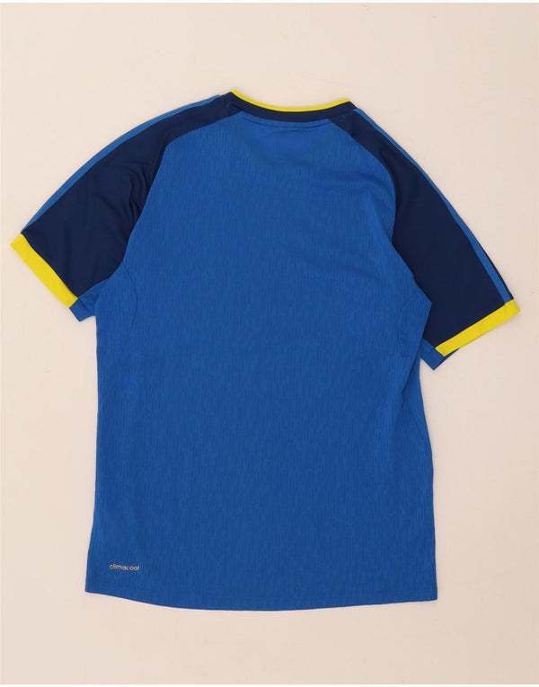 T-shirt Adidas Climacool da uomo, piccola, in poliestere color block blu