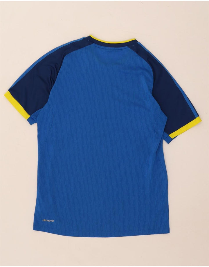 T-shirt Adidas Climacool da uomo, piccola, in poliestere color block blu