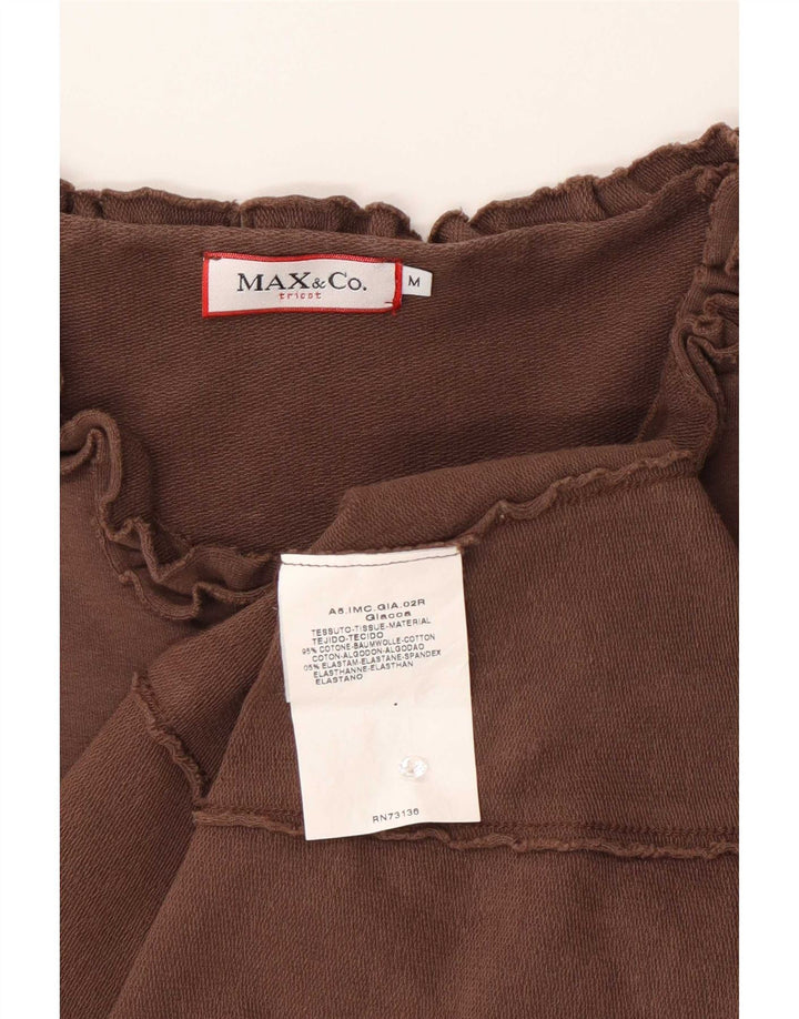 Max & Co. Giacca da tuta grafica da donna UK 12 Cotone marrone medio
