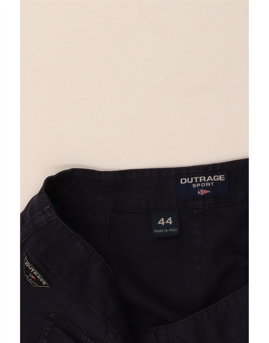 Gonna mini avvolgente da donna VINTAGE IT 44 media W28 cotone blu navy