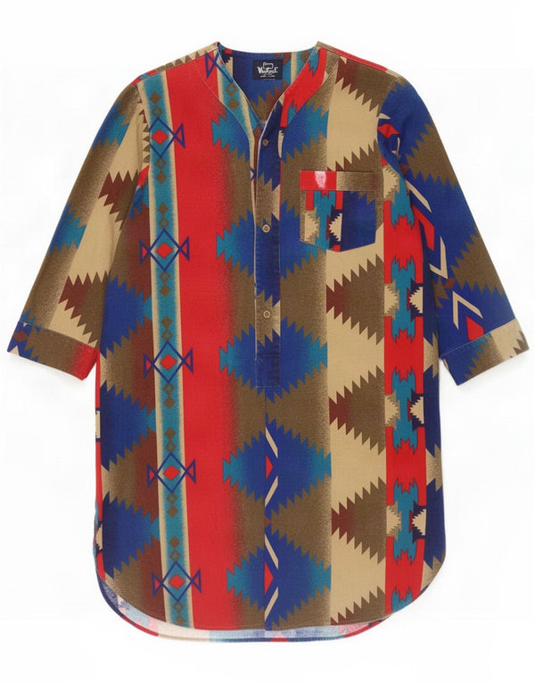 Woolrich Abito a trapezio da donna con maniche a 3/4 UK 18 XL Multicolore geometrico