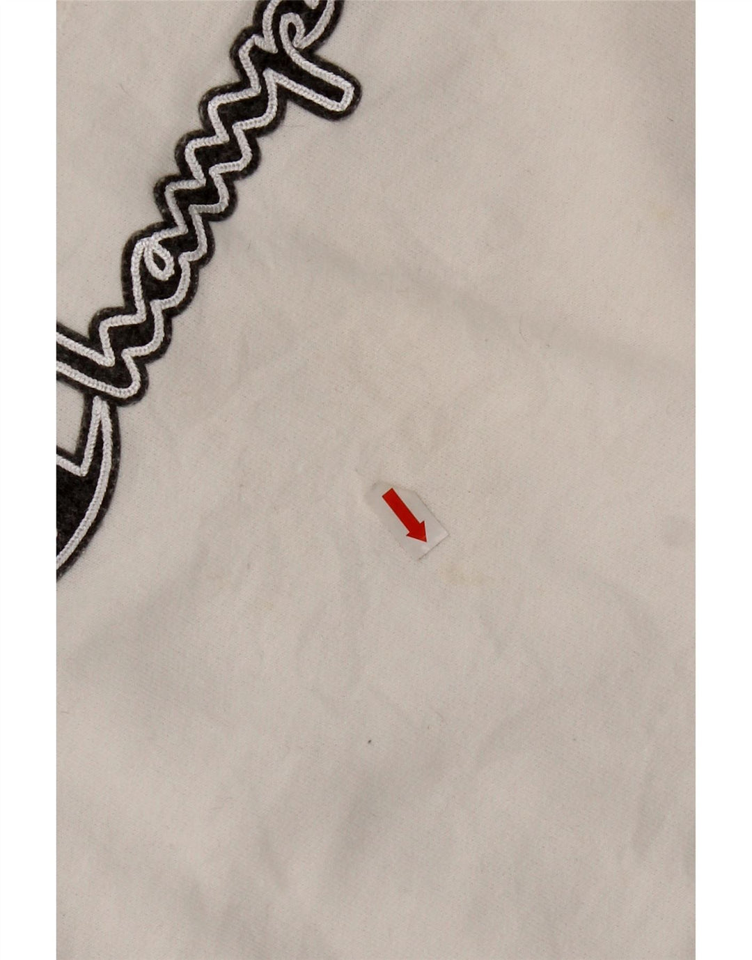 Felpa grafica da donna Champion, maglione UK 16, grande, poliestere bianco