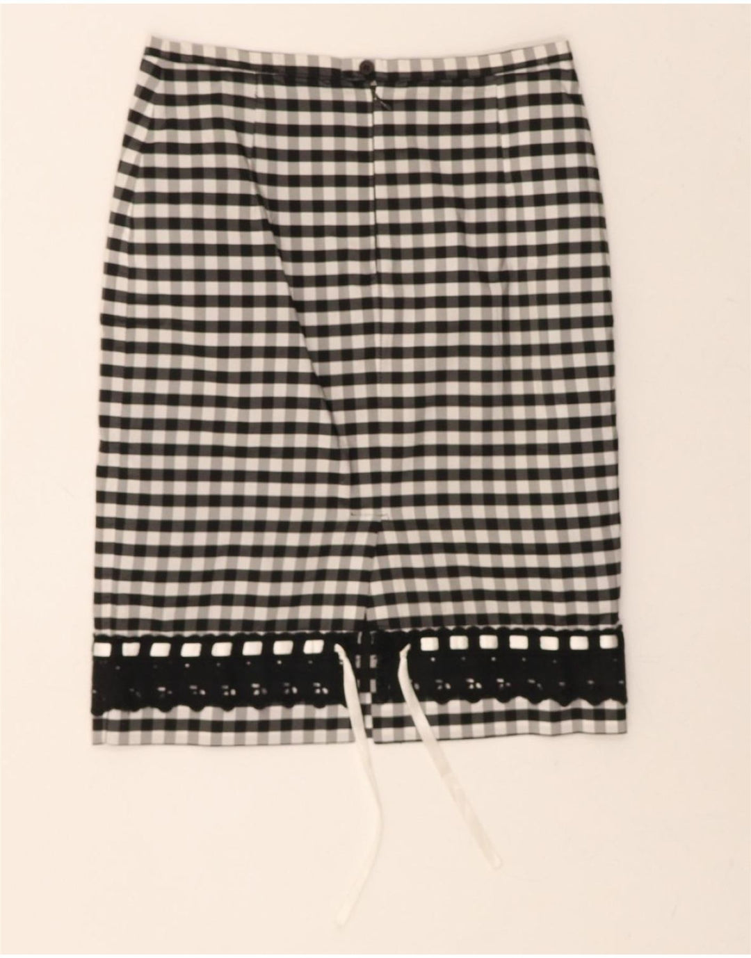 VINTAGE Womens Straight Skirt W28 Medium Black Gingham Vintage Vintage and Second-Hand Vintage from Messina Hembry 