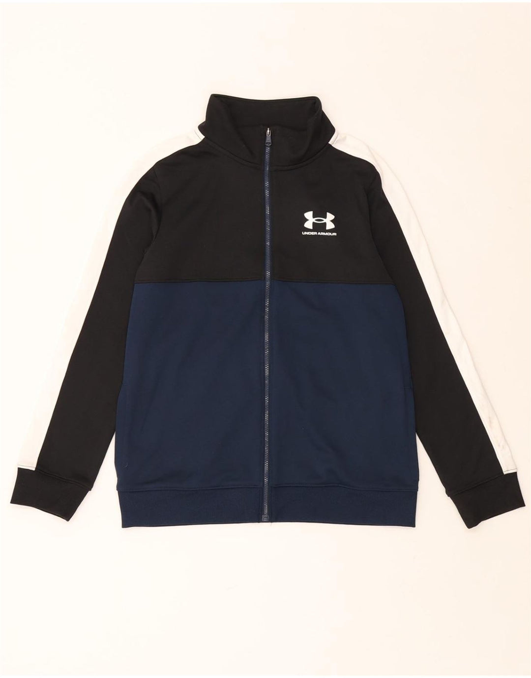 UNDER ARMOUR Boys Tracksuit Top Jacket 9-10 Years Medium Navy Blue Sports