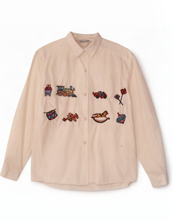 Camicia grafica da donna Enara Camicece UK 16 Large Bianca