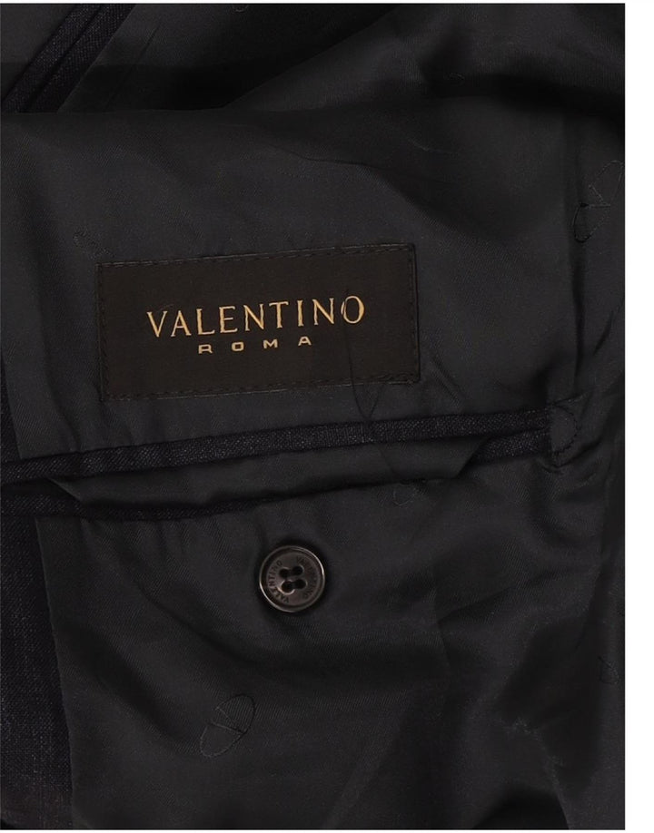 Giacca blazer a 3 bottoni da uomo Valentino IT 54 2XL Lino blu navy