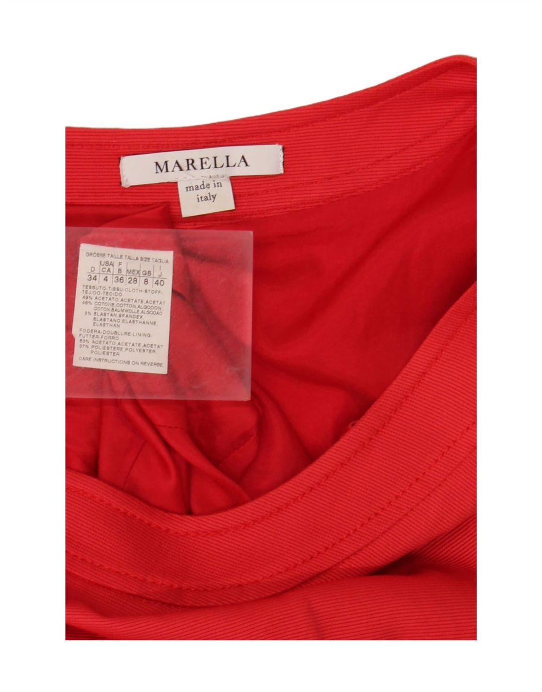 MARELLA Womens Sleeveless Sheath Dress UK 8 Small Red Acetate