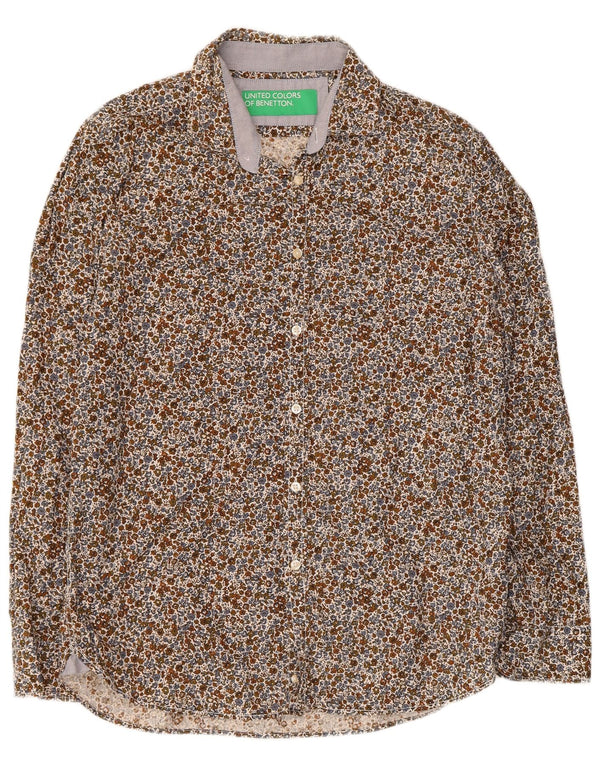Camicia Benetton Uomo XL Cotone Floreale Multicolore