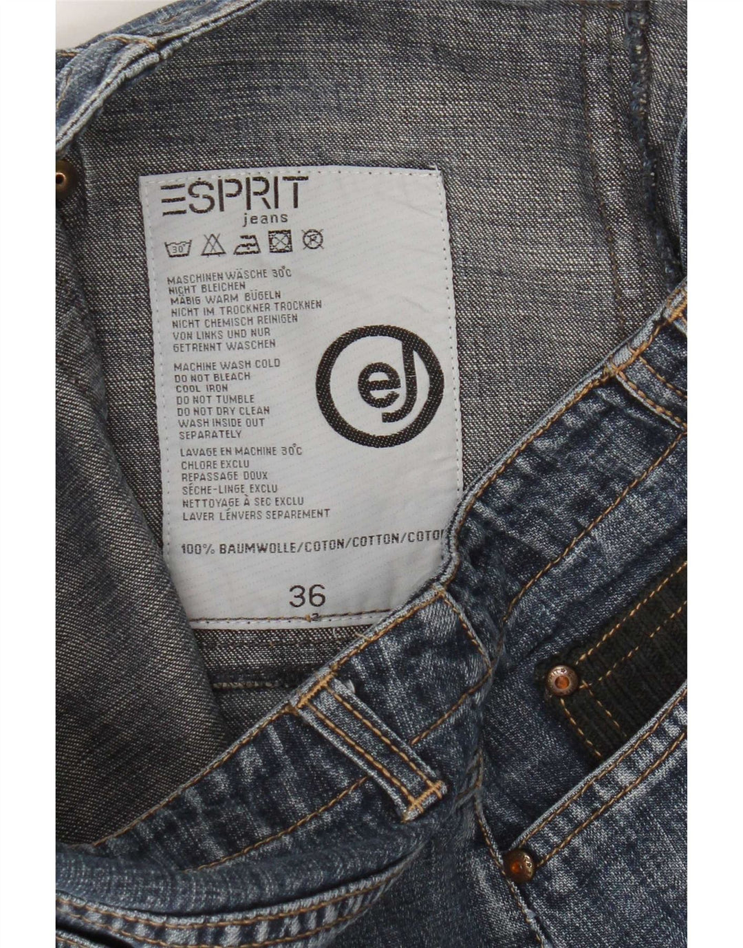 Mini gonna in denim da donna Esprit EU 36 piccola W26 cotone blu