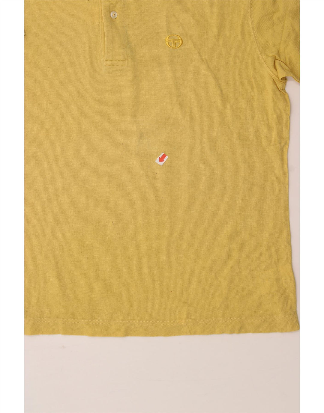 SERGIO TACCHINI Mens Polo Shirt IT 48 Medium Yellow Cotton Vintage Sergio Tacchini and Second-Hand Sergio Tacchini from Messina Hembry 