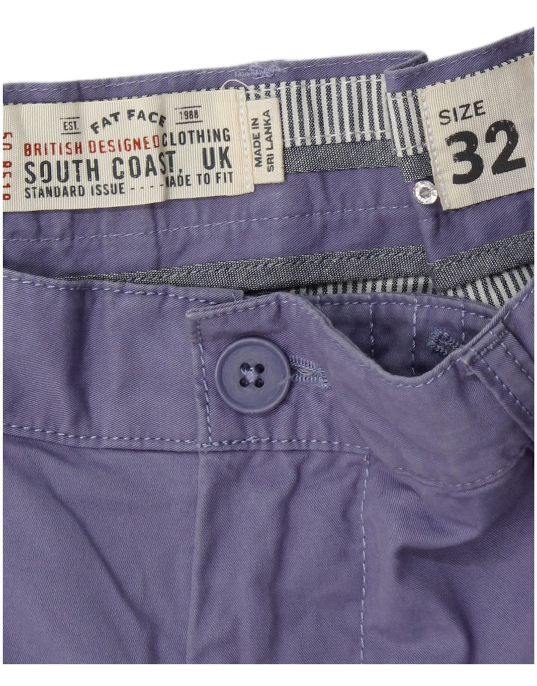 Pantaloncini chino da uomo FAT FACE W32 cotone viola medio