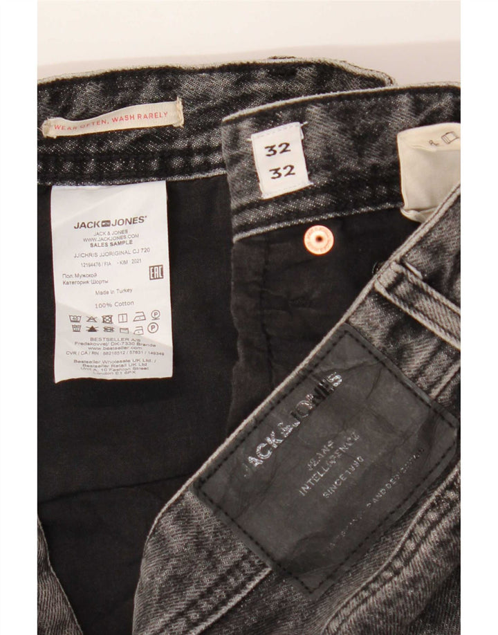 Jeans dritti da uomo Jack & Jones W32 L32 cotone grigio