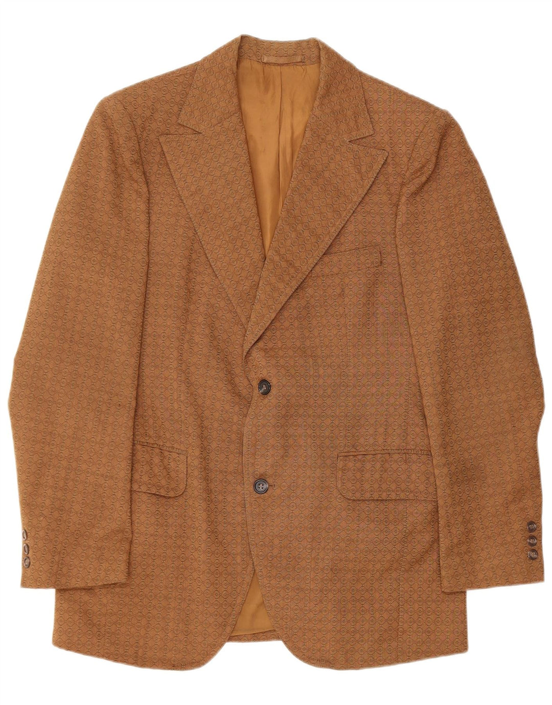 Giacca blazer da uomo a 2 bottoni Varteks IT 48 Lana geometrica marrone medio