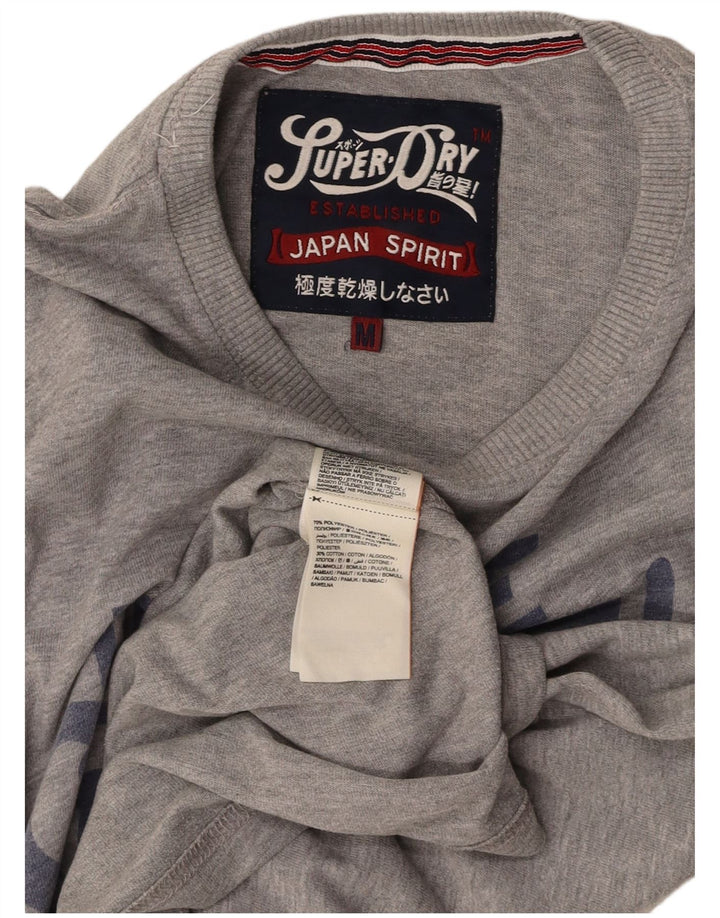 T-shirt grafica da uomo SUPERDRY Top in poliestere grigio medio