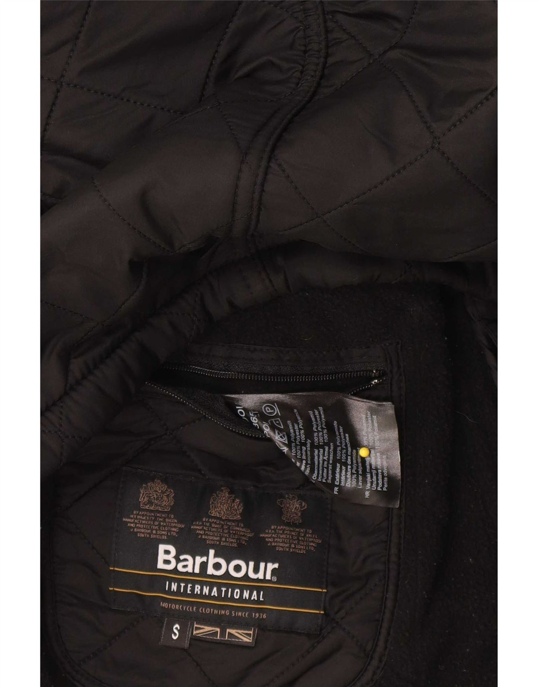 Giacca trapuntata da uomo Barbour UK 36 Small poliestere nero