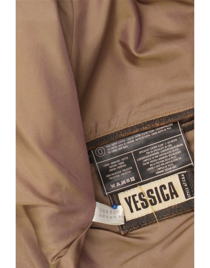 Giacca in pelle slim da donna Yessica UK 20 2XL Pelle marrone