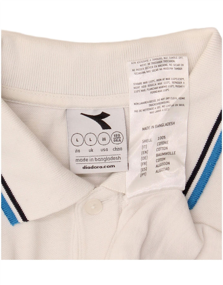 Polo Diadora Uomo Large Bianca in Cotone