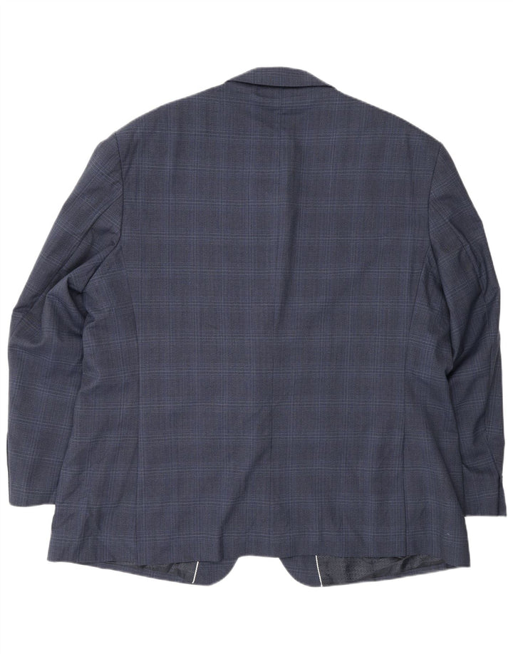 Giacca blazer da uomo a 2 bottoni Pierre Cardin UK 50 5XL blu navy a quadri