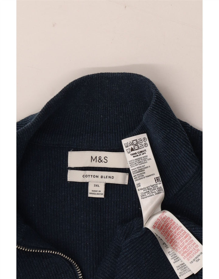 Maglione da uomo Marks & Spencer con zip e collo 3XL poliestere blu navy