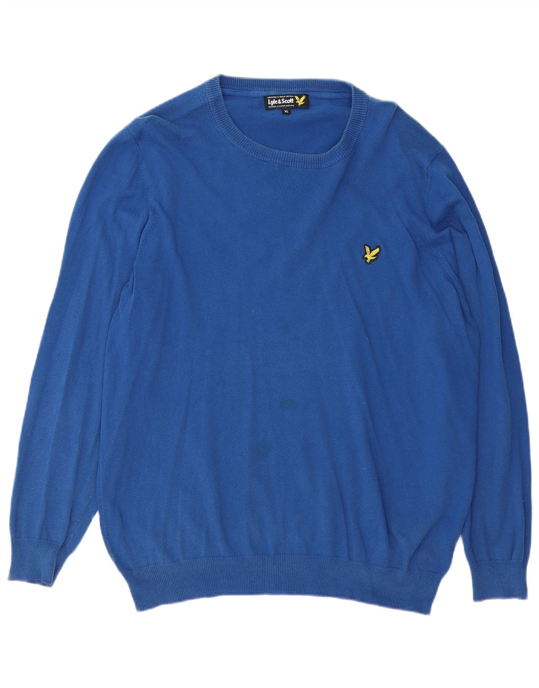 Maglione maglione girocollo da uomo LYLE & SCOTT XL in cotone blu