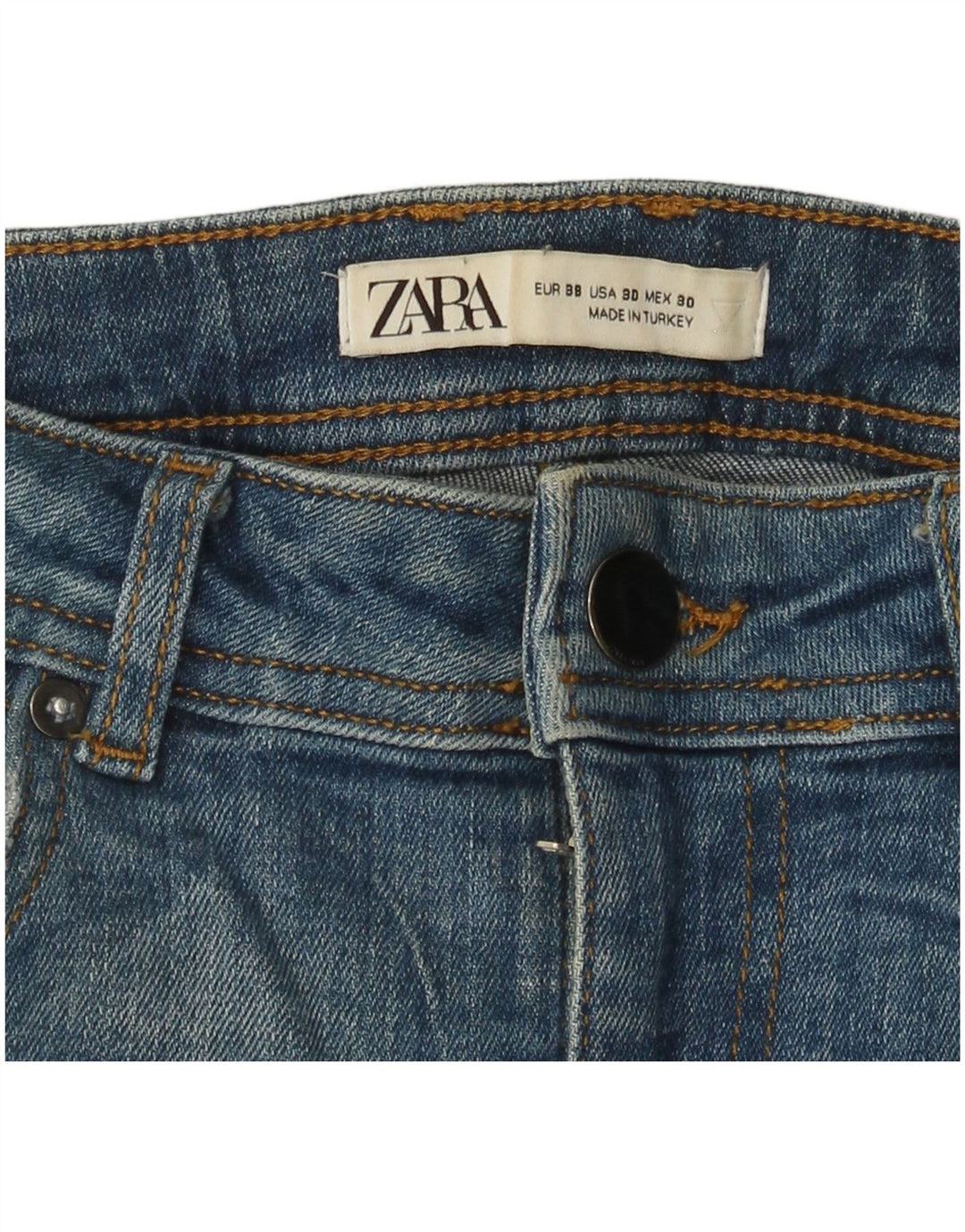 Jeans skinny effetto invecchiato Zara da donna EU 38 Small W30 L26 Blu