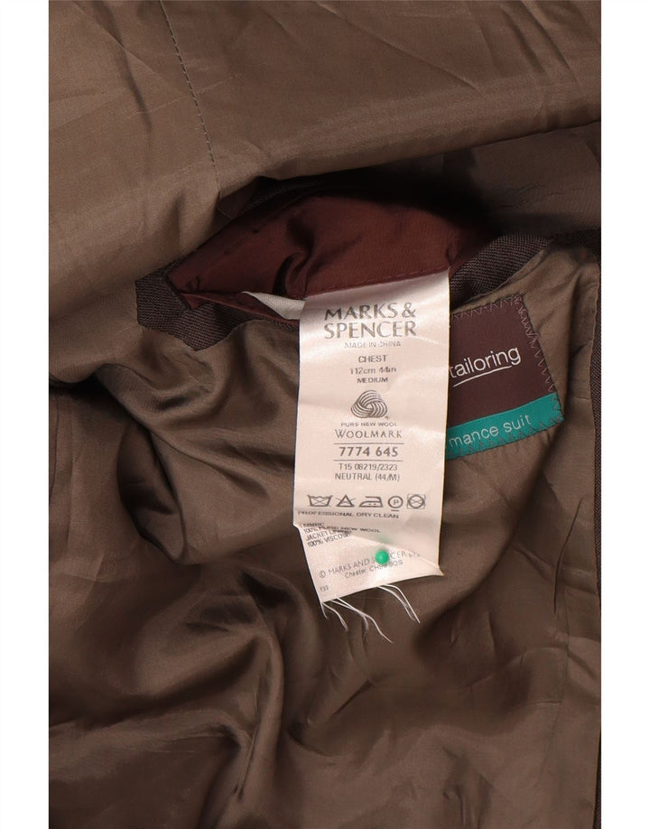 Giacca blazer a 2 bottoni Marks & Spencer da uomo UK 44 2XL Lana vergine grigia