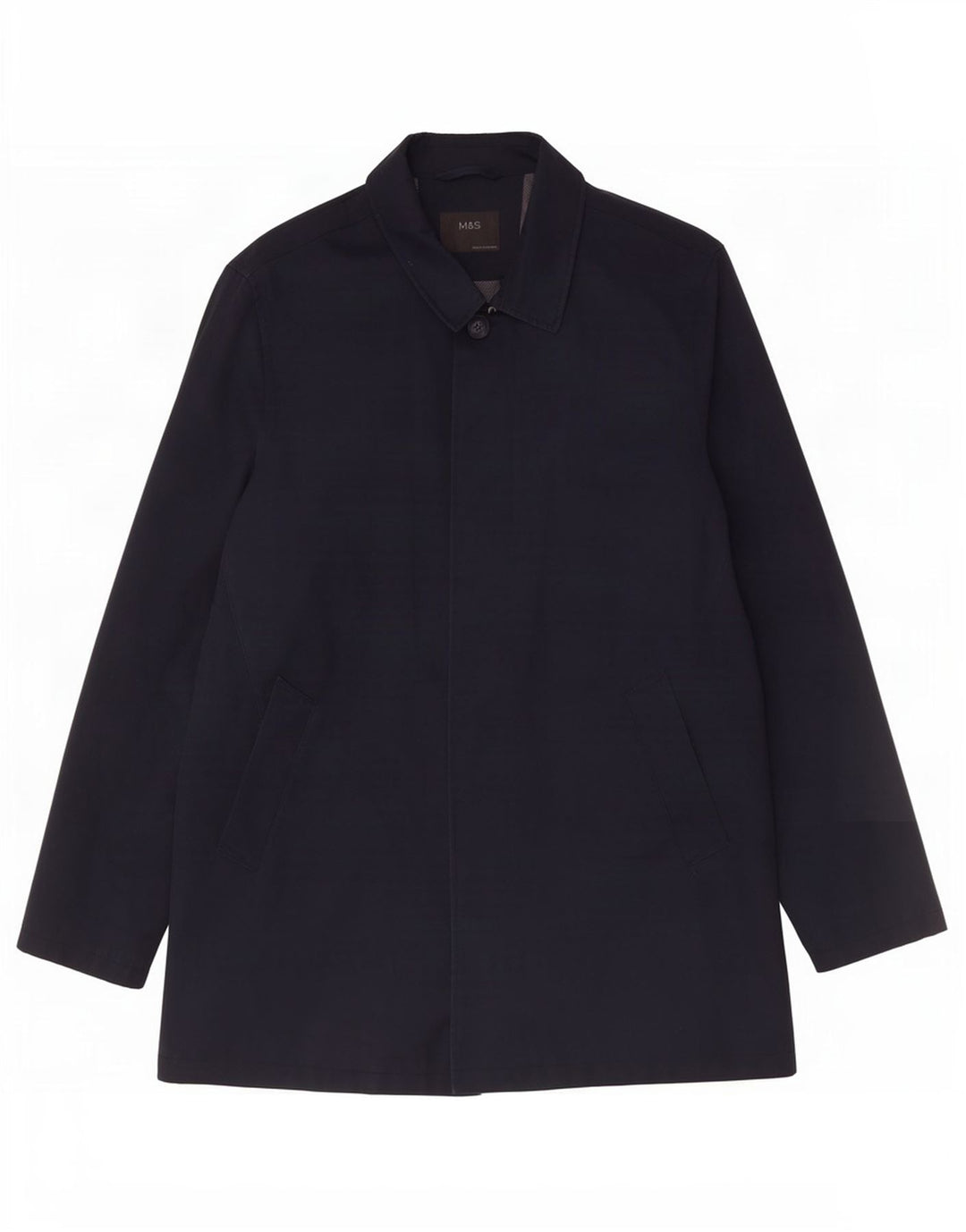 Cappotto da uomo Marks & Spencer UK 40 grande cotone blu navy