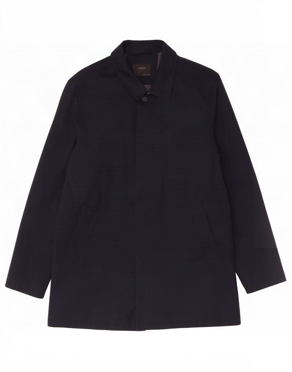 Cappotto da uomo Marks & Spencer UK 40 grande cotone blu navy