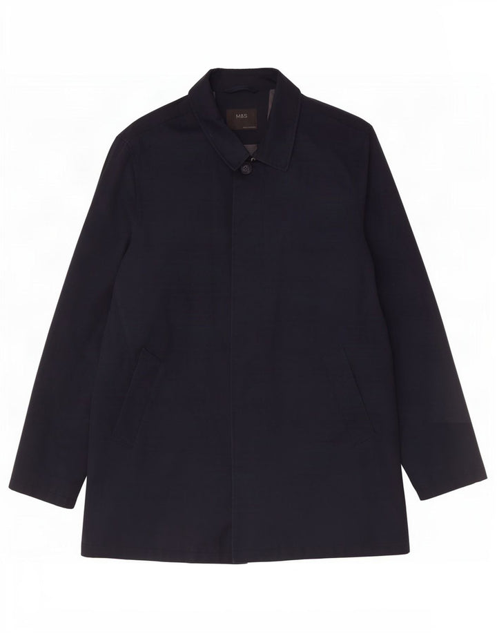 Cappotto da uomo Marks & Spencer UK 40 grande cotone blu navy