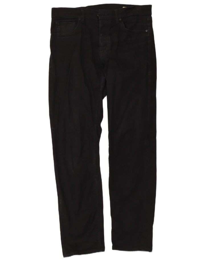 Pantaloni casual slim da uomo Marks & Spencer W32 L33 cotone nero