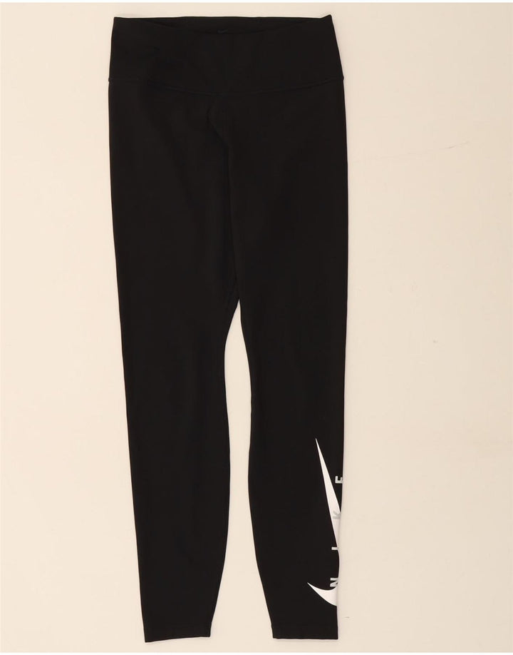 Leggings grafici NIKE da donna Dri Fit UK 12 medio nero
